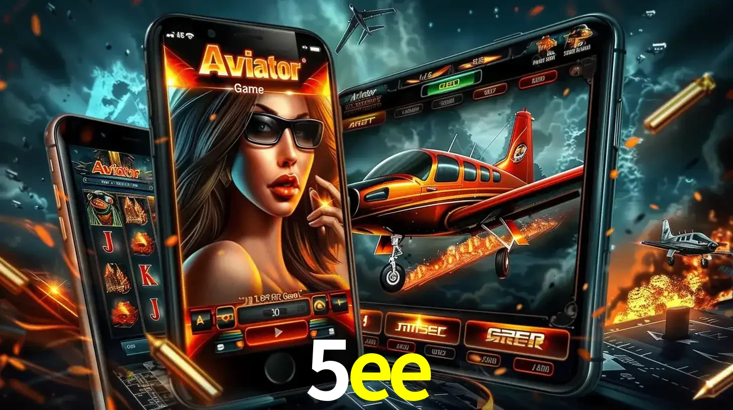 O popular jogo de apostas Aviator exibido em vários celulares e tablets, mostrando a interface emocionante e a ação de voo disponíveis para jogar agora no 5ee.