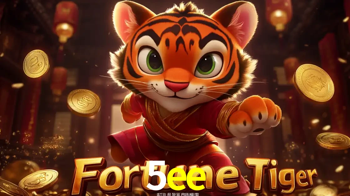 O carismático mascote do jogo de slot Fortune Tiger, um tigre fofo em pose de artes marciais, pronto para trazer sorte e multiplicadores de ganhos no cassino online 5ee.