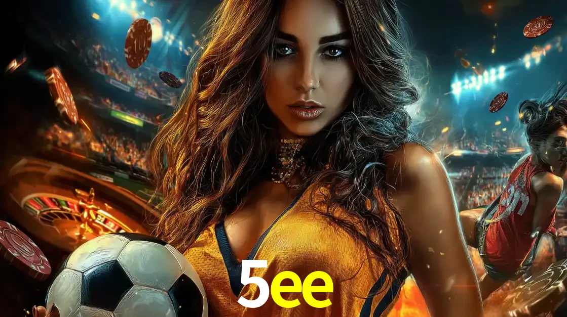 Mulher segurando uma bola de futebol em uma montagem que mistura a paixão esportiva com a emoção da roleta de cassino, tudo disponível na plataforma 5ee.